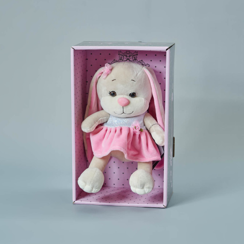 Мягкая игрушка Зайка Лин в серебристо-розовом платье