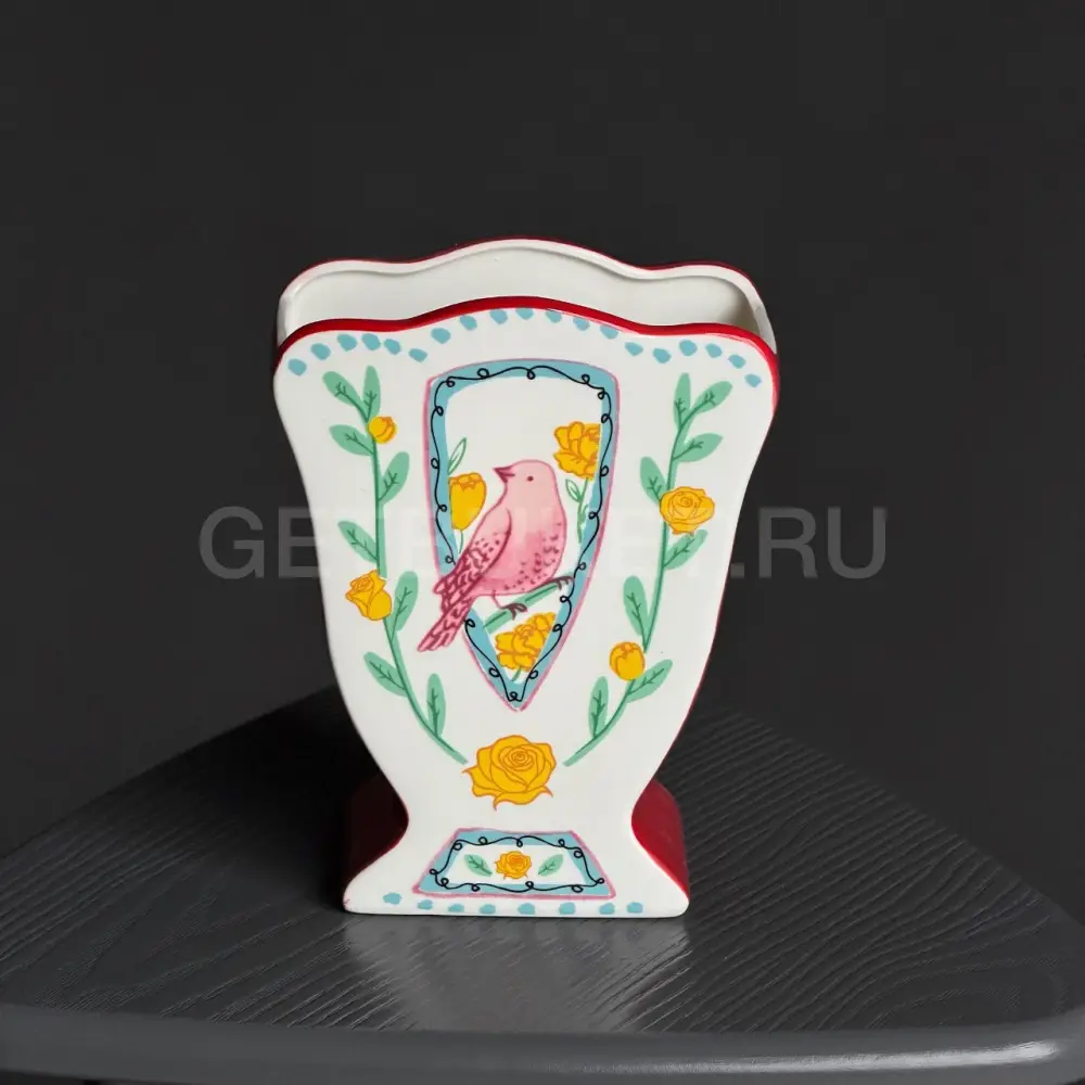 237021 Ваза "Птица в саду" 21 см