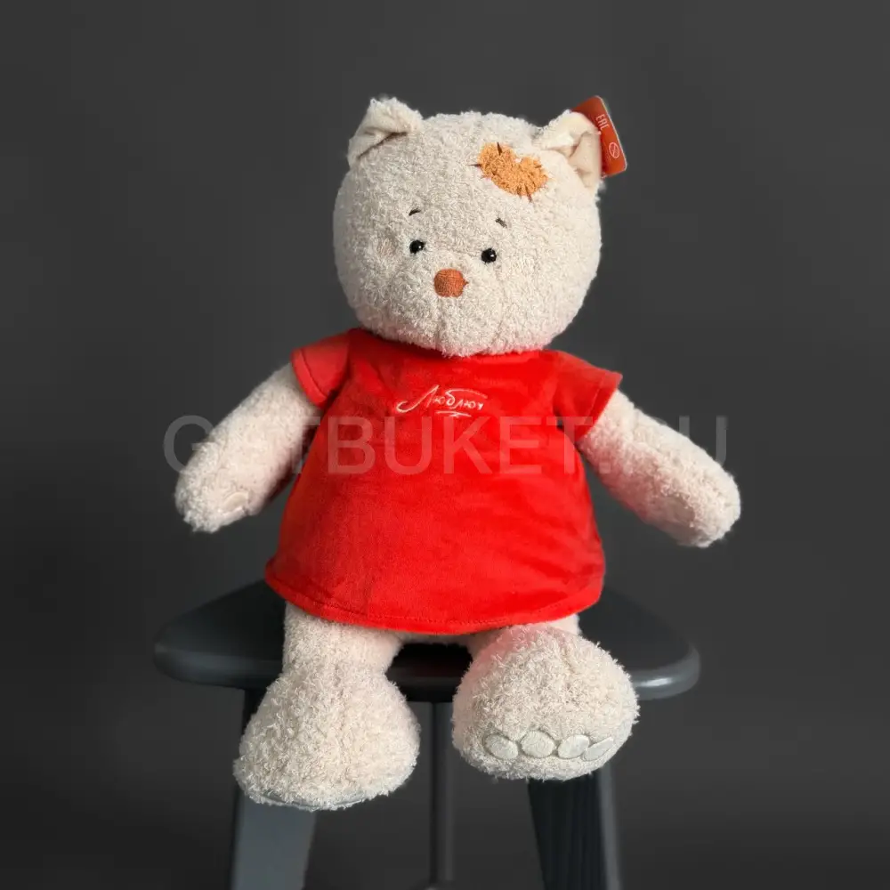 226852 Мягкая игрушка Кошка Мэри в алом платье 