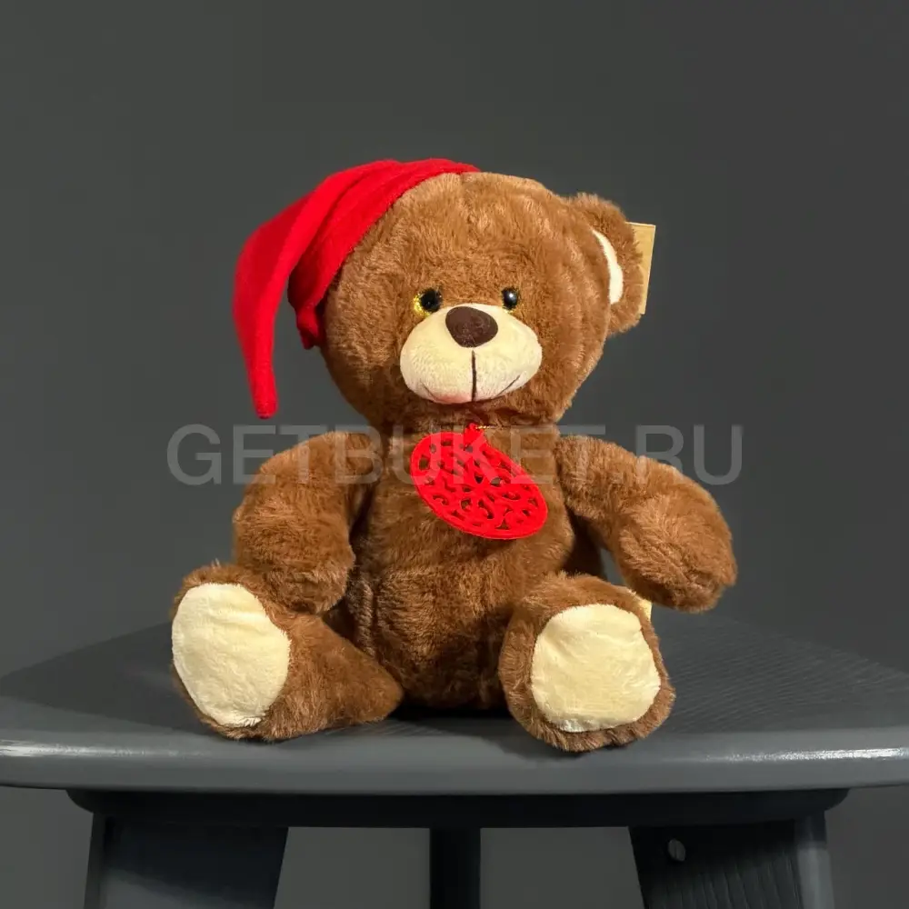 223066 Мишка Топотыж с красным шаром-снежинкой